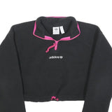 ADIDAS Womens Black & Pink Plain Pullover Pattern Crew Neck Basic Knit UK 4