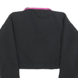 ADIDAS Womens Black & Pink Plain Pullover Pattern Crew Neck Basic Knit UK 4