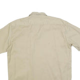 DICKIES Mens Beige Short Sleeve Work Shirt L Cotton Blend Casual Button Up