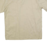 DICKIES Mens Beige Short Sleeve Work Shirt L Cotton Blend Casual Button Up