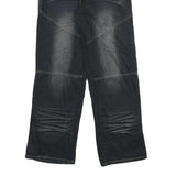 MUAY THAI Mens Jeans Black Relaxed Straight Denim Medium W24 L28 Casual Wear