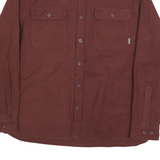 EDDIE BAUER Mens Maroon Cotton Blend Shirt L Button Pocket Casual Workwear