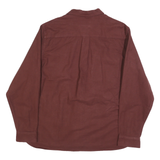 EDDIE BAUER Mens Maroon Cotton Blend Shirt L Button Pocket Casual Workwear