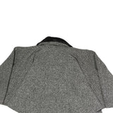 ORTENILLA Womens Grey Black Jacket L Cotton Blend Tweed Button Closure Fur