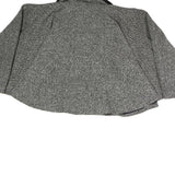 ORTENILLA Womens Grey Black Jacket L Cotton Blend Tweed Button Closure Fur