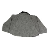 ORTENILLA Womens Grey Black Jacket L Cotton Blend Tweed Button Closure Fur