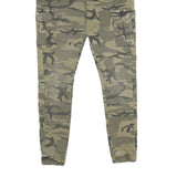 FSBN Mens Cotton Blend Green Camouflage Regular Fit Cargo Trousers W28 L30
