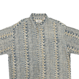 CAMPIA Mens Blue & Cream Rayon Shirt XL Patterned Lightweight Casual