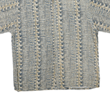 CAMPIA Mens Blue & Cream Rayon Shirt XL Patterned Lightweight Casual