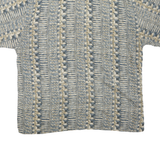 CAMPIA Mens Blue & Cream Rayon Shirt XL Patterned Lightweight Casual