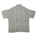 CAMPIA Mens Blue & Cream Rayon Shirt XL Patterned Lightweight Casual