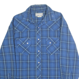 WRANGLER Mens Blue Check Shirt M Cotton Blend Long Sleeve Western Style