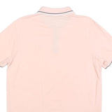 CHAMPION Mens Pink Short Sleeve Plain Polo Shirt M Cotton Blend Casual