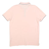 CHAMPION Mens Pink Short Sleeve Plain Polo Shirt M Cotton Blend Casual