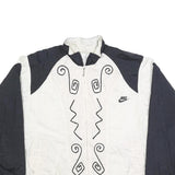 NIKE Womens Black & White Abstract Pattern Zip Jacket M Polyester Sporty Casual