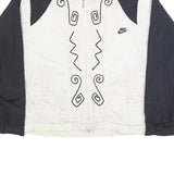 NIKE Womens Black & White Abstract Pattern Zip Jacket M Polyester Sporty Casual