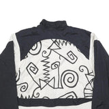 NIKE Womens Black & White Abstract Pattern Zip Jacket M Polyester Sporty Casual