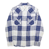 LEVI'S Mens Blue White Check Shirt M Cotton Blend Casual Long Sleeve Buttons