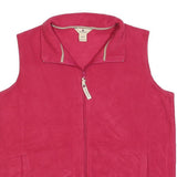 WOOLRICH Womens Pink Zip Jacket L Polyester Plain Sleeveless Classic Fit