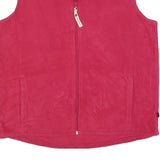 WOOLRICH Womens Pink Zip Jacket L Polyester Plain Sleeveless Classic Fit