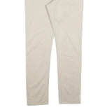 H&M Mens Cotton Blend Beige Slim Straight Trousers W31 L31 Button Closure