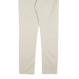 H&M Mens Cotton Blend Beige Slim Straight Trousers W31 L31 Button Closure