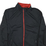 CRANE Mens Black Red Track Jacket L Polyester Blend Zip Reflective Sportswear