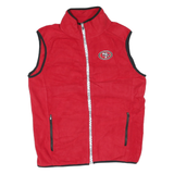 NFL Mens Red Zip Jacket M Polyester Blend Sleeveless Sportswear Casual