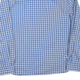 NAUTICA Mens Blue & White Checked Shirt 2XL Cotton Blend Long Sleeve Button