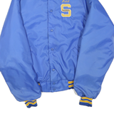 MAJESTIC Mens Blue & Yellow Baseball Jacket XL Polyester Blend Button Front