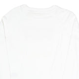 NIKE Womens White XS Crew Neck Cotton Blend Sweatshirt Pullover Casual