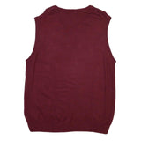 CROFT & BARROW Mens Maroon Grey Argyle Pullover V-Neck Basic Knit XL Sleeveless