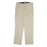DICKIES Mens Cotton Blend Beige Regular Fit Straight Leg Trousers W32 L32