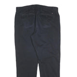 TOMMY HILFIGER Mens Cotton Blend Black Regular Fit Straight Trousers W36 L32 Zip
