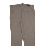 CARLA FERRONI Womens Slim Taupe Trousers W32 L27 Zip Pockets Tailored