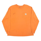 CARHARTT Mens Orange Long Sleeve Crew Neck Pocket T-Shirt L Cotton Blend