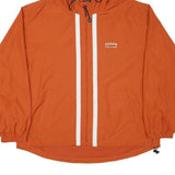 CHAPS RALPH LAUREN Mens Orange & White Outdoor Jacket L Polyester Blend Hooded