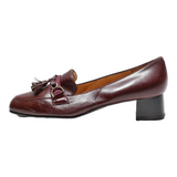 DAMART Loafer Shoes Maroon Leather Womens UK 5