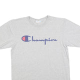 CHAMPION Mens Grey Graphic T-Shirt M Short Sleeve Crew Neck Cotton Blend Casual