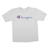 CHAMPION Mens Grey Graphic T-Shirt M Short Sleeve Crew Neck Cotton Blend Casual
