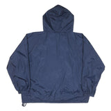 HIBBETT Mens Navy Blue Windbreaker XL Nylon Plain Hooded Zip Jacket Auburn Logo