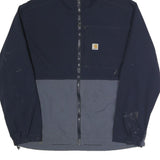 CARHARTT Mens Navy & Grey Zip Jacket L Polyamide Blend Outdoor Casual Stylish