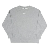 NIKE Mens Grey Crew Neck M Cotton Logo Embroidered Casual Sweatshirt