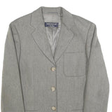 WEEKEND MAX MARA Womens Grey Wool Blend Blazer Jacket UK 10 Herringbone Button