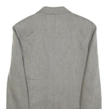 WEEKEND MAX MARA Womens Grey Wool Blend Blazer Jacket UK 10 Herringbone Button