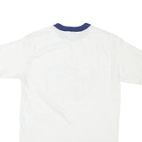 HANES Mens White & Blue Firefighter Graphic T-Shirt M Short Sleeve Crew Neck