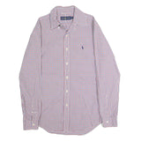 RALPH LAUREN Mens Red & Blue Checked Shirt S Classic Button Down Cotton