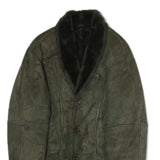 Womens Green Polyester Button Jacket XL Soft Touch Long Sleeve Classic Fit