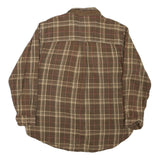 CHAPS RALPH LAUREN Mens Brown & Beige Check Shirt L Cotton Blend Casual Long