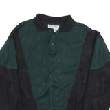 FOOTLOCKER Mens Green & Black Polo Collar L Acrylic Sweatshirt Pullover Casual
